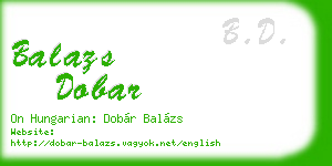 balazs dobar business card