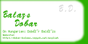 balazs dobar business card